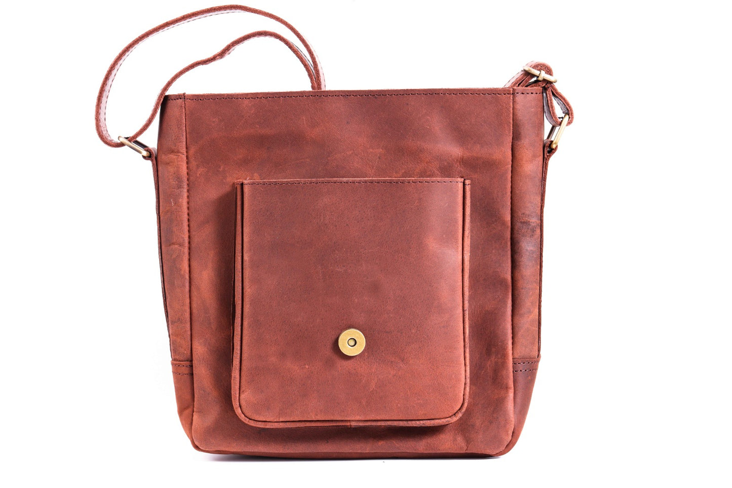 Buffalo Leather Messenger / Crossbody bag in Crazy horse