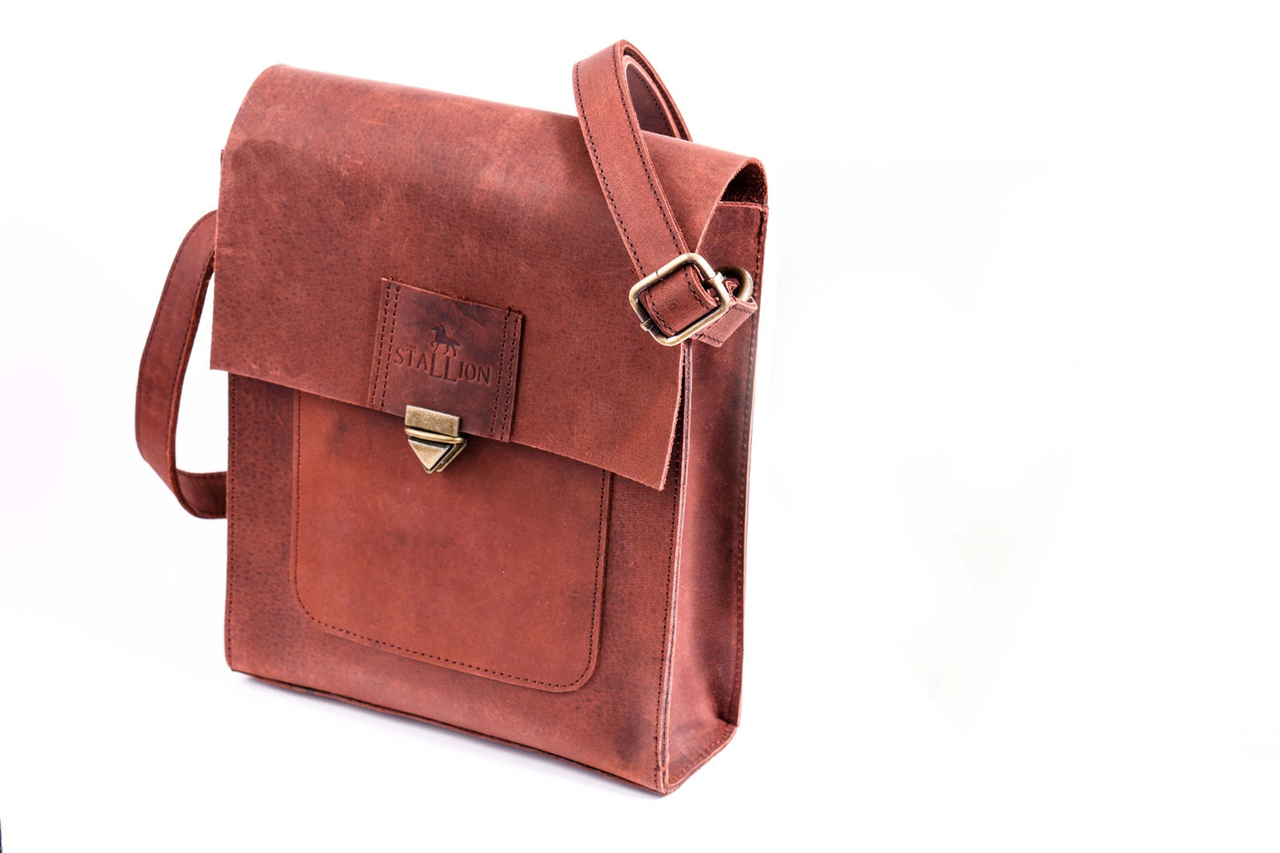 Buffalo Leather Crossbody bag / Messenger bag in Crazy horse Style