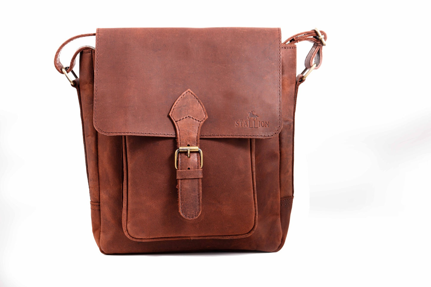 Buffalo Leather Messenger / Crossbody bag in Crazy horse