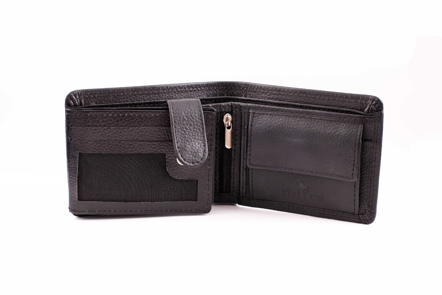 "Majestic Buckle Clasp Buffalo Wallet" Available in 3 Colors (Black, Tan Brown & Reddish brown)