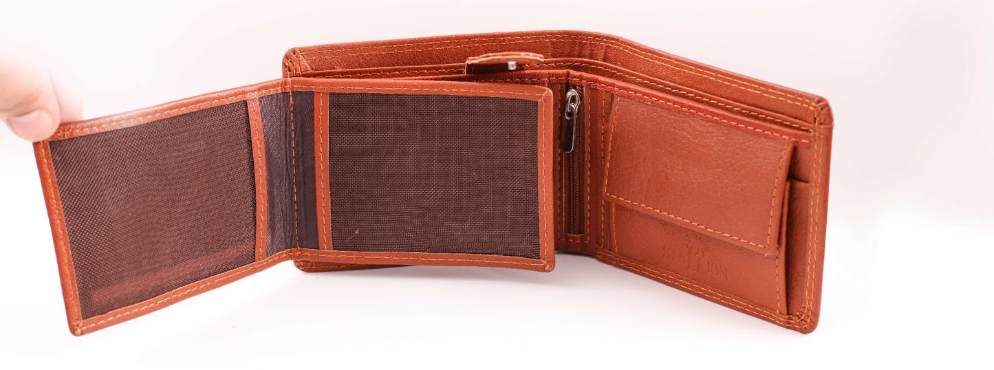 "Majestic Buckle Clasp Buffalo Wallet" Available in 3 Colors (Black, Tan Brown & Reddish brown)