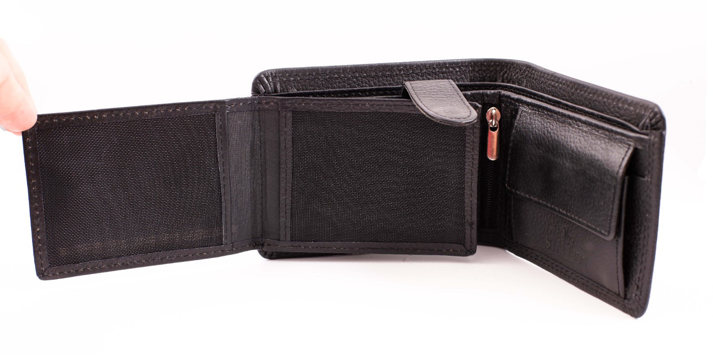 "Majestic Buckle Clasp Buffalo Wallet" Available in 3 Colors (Black, Tan Brown & Reddish brown)