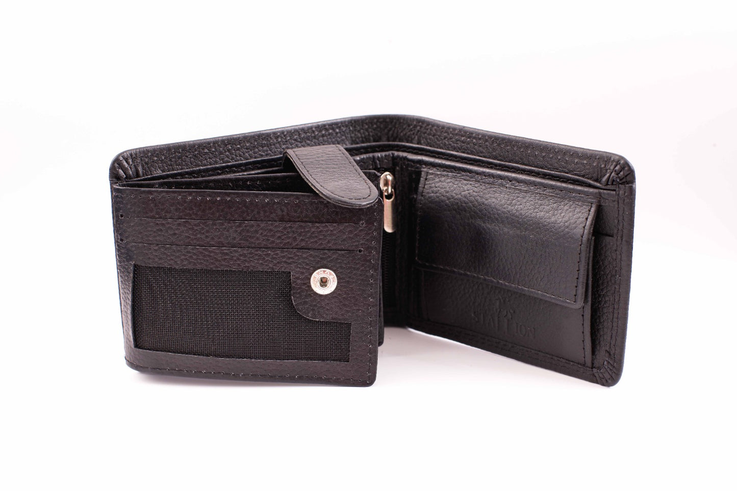 "Majestic Buckle Clasp Buffalo Wallet" Available in 3 Colors (Black, Tan Brown & Reddish brown)