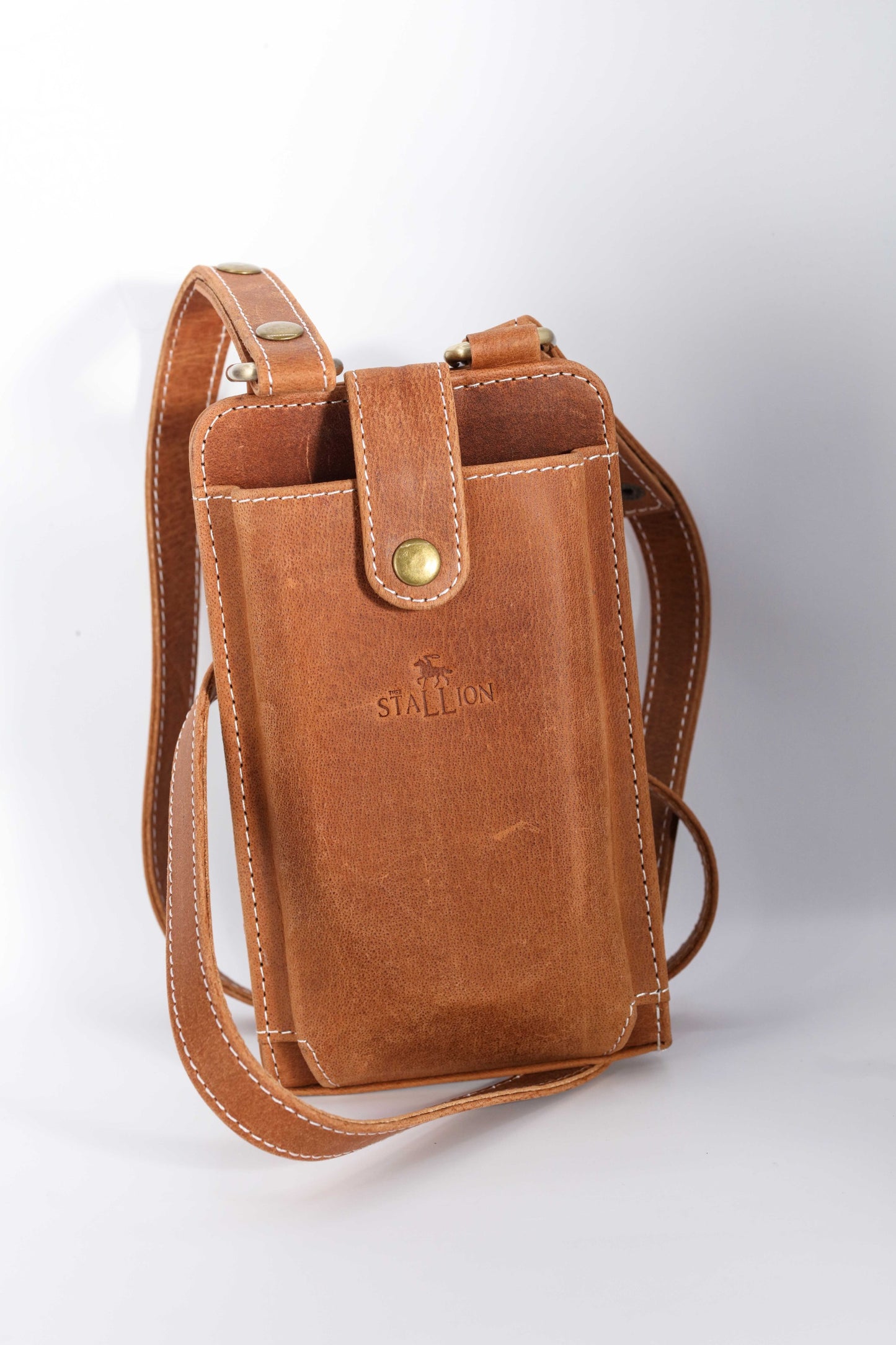 Vintage Buckle Crossbody Bag ( Tan Brown )
