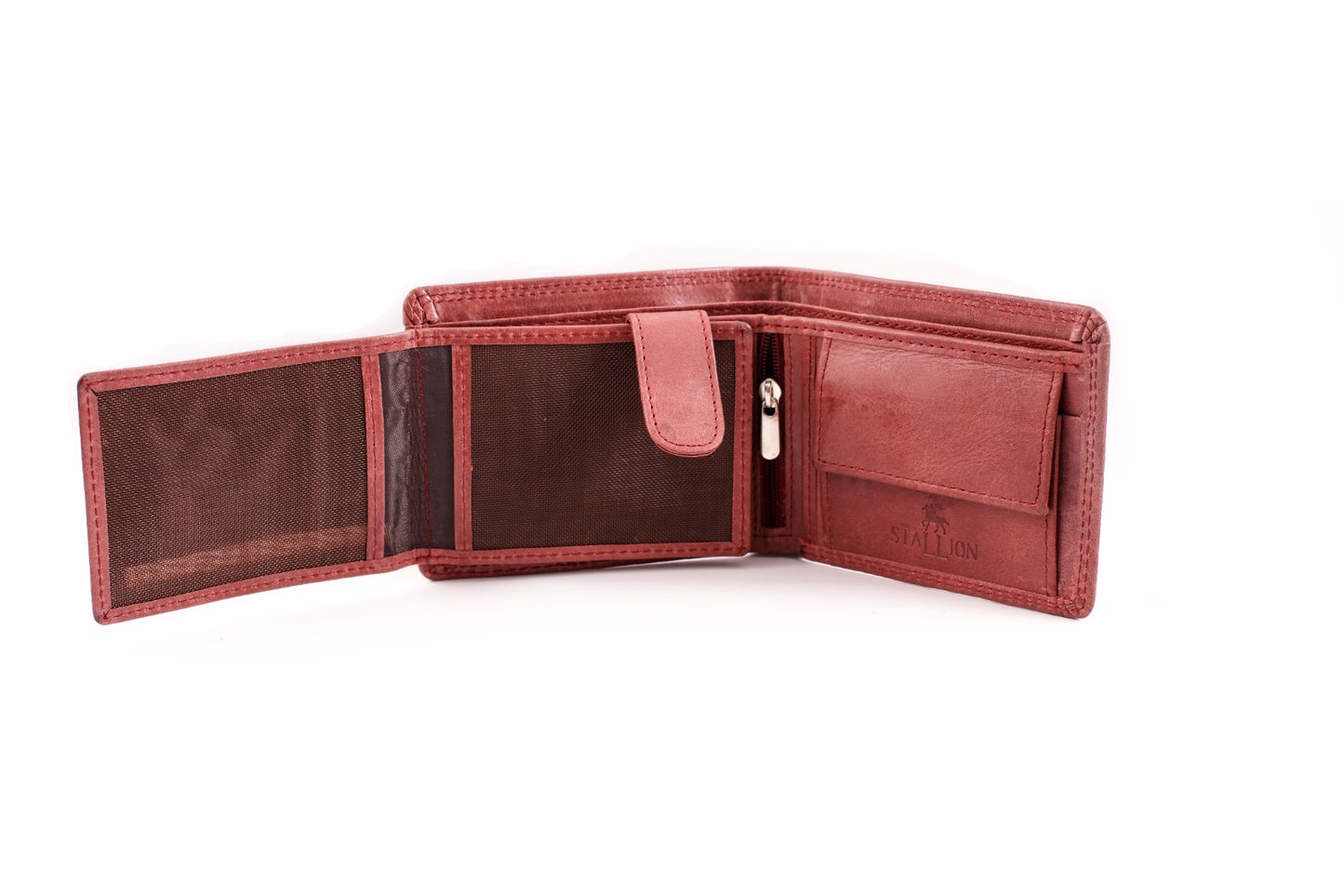 "Majestic Buckle Clasp Buffalo Wallet" Available in 3 Colors (Black, Tan Brown & Reddish brown)