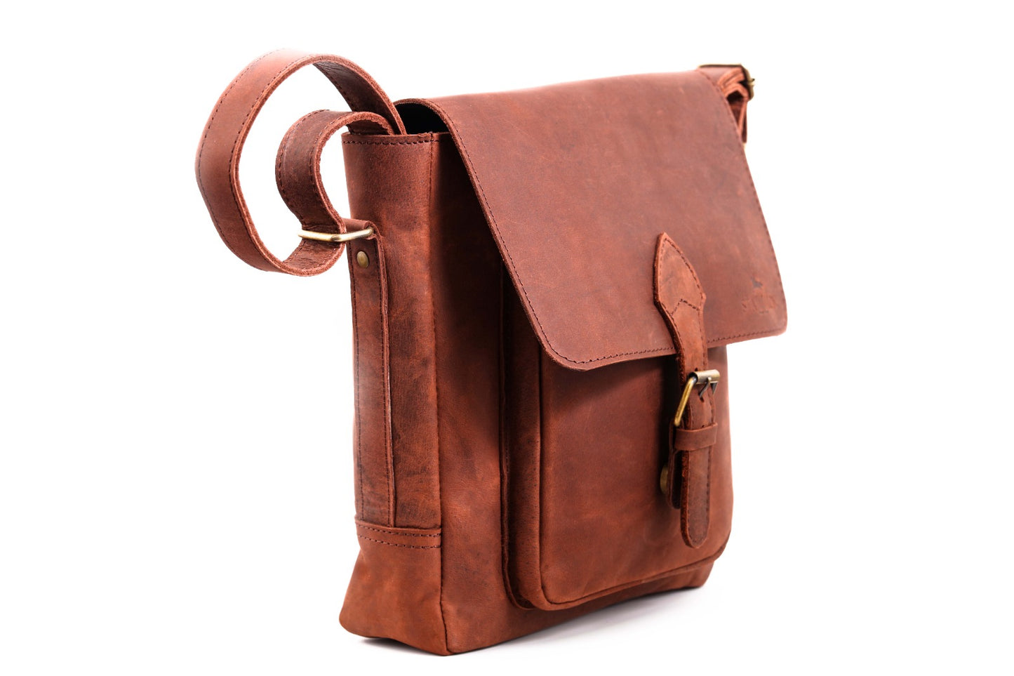 Buffalo Leather Messenger / Crossbody bag in Crazy horse