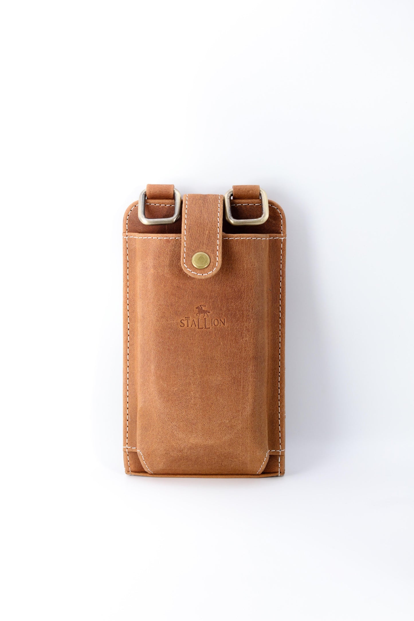 Vintage Buckle Crossbody Bag ( Tan Brown )