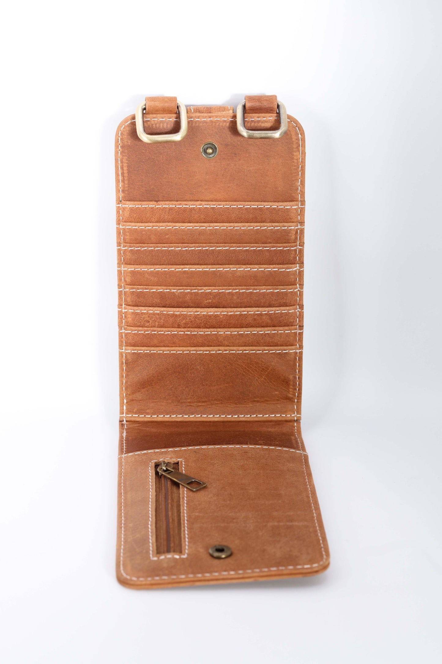 Vintage Buckle Crossbody Bag ( Tan Brown )