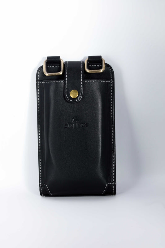Vintage Buckle Crossbody Bag ( Black )