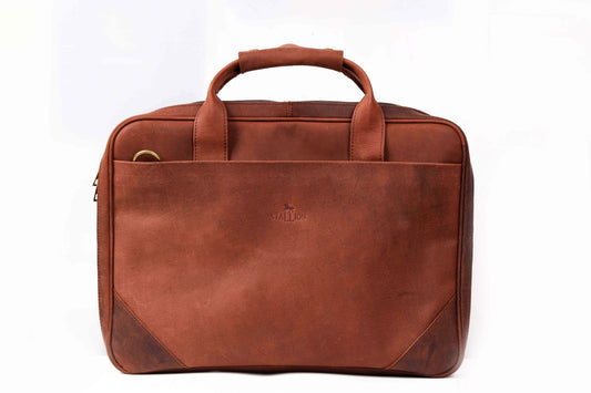 Thee Stallion Laptop Briefcase ( Dark Brown)