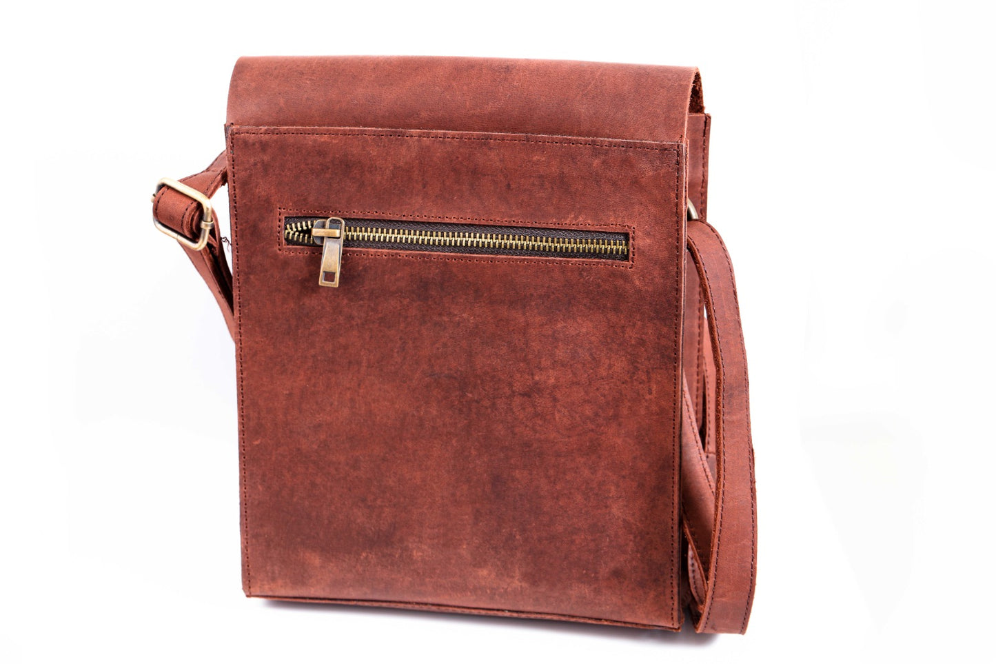 Buffalo Leather Crossbody bag / Messenger bag in Crazy horse Style